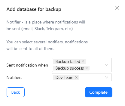 Notification settings configuration